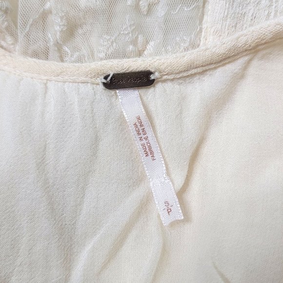 Free People Like a Virgin Lace Gauze Boho Mini Dress Size Small - Picture 8 of 9